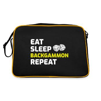 Backgammon Player Board Game Funny Sayings Gift - Retro Bag - black/gold - Back