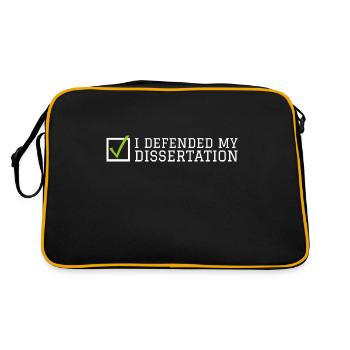 My dissertation Phd Student Geschenk - Retro Tasche - Schwarz/Gold - Hinten