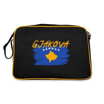 Gjakova 07 Gjakove Kosovo Albanie Geschenk Design - Sac Retro - noir/or - Dos
