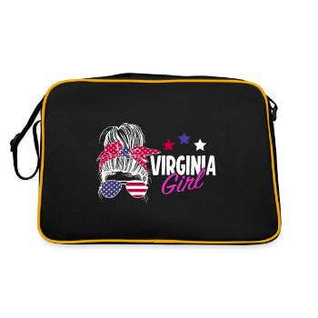 Virginia - Retro Tasche - Schwarz/Gold - Hinten