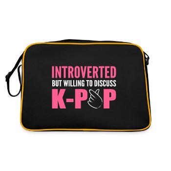Ready to Discuss Introvert gift - Retro Bag - black/gold - Back