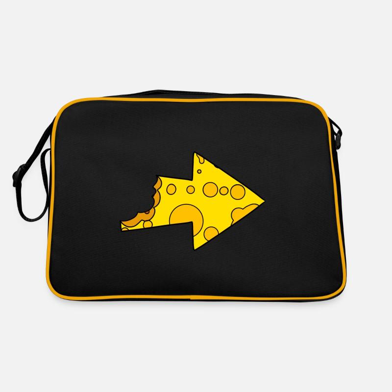 Käse Pfeil - Retro Tasche - Schwarz/Gold