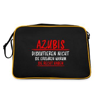 Azubi Witz Spruch Lehrling Auszubildende Geschenk - Retro Tasche - Schwarz/Gold - Hinten