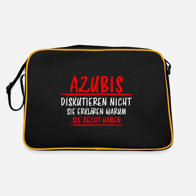 Azubi Witz Spruch Lehrling Auszubildende Geschenk - Retro Tasche - Schwarz/Gold