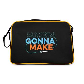 Macher werden machen Modedesigner Gift - Retro Tasche - Schwarz/Gold - Hinten