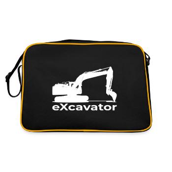 excavator construction worker construction civil engineering excavator construction machine - Retro Bag - black/gold - Back