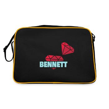 Kostbar Bennett - Retro Tasche - Schwarz/Gold - Hinten