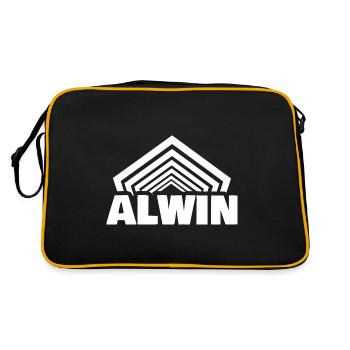 First name Alwin - Retro Bag - black/gold - Back