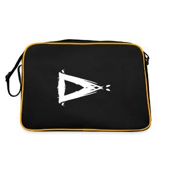 Triangle design brush shape math white - Retro Bag - black/gold - Back