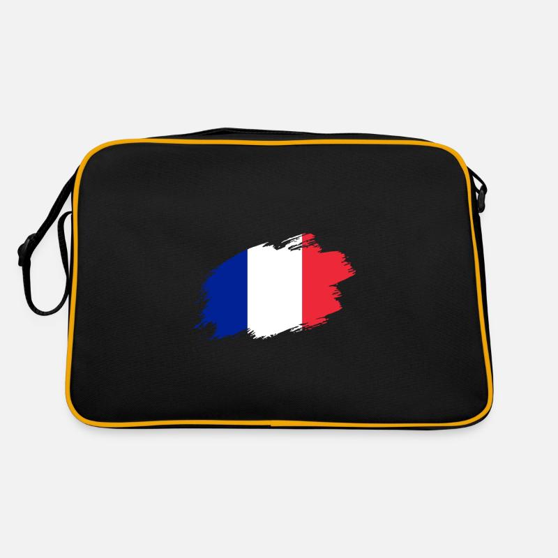 France drapeau français drapeau drapeau tricolore - Sac Retro - noir/or