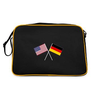 USA Germany crossed flags friendship - Retro Bag - black/gold - Back