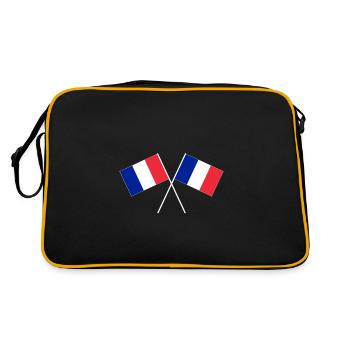 France drapeaux croisés français drapeaux - Sac Retro - noir/or - Dos