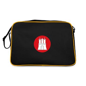 Hamburg Hanseatic City port flag flag - Retro Bag - black/gold - Back