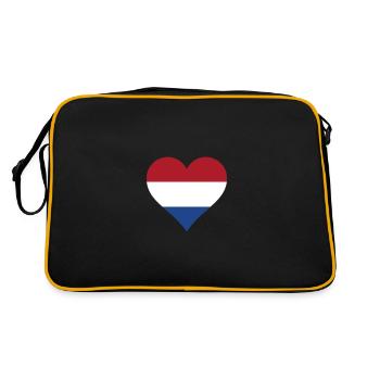 Netherlands Holland Dutch flag flag heart - Retro Bag - black/gold - Back