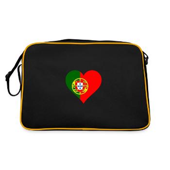 Portugal drapeau portugais drapeau drapeau coeur - Sac Retro - noir/or - Dos