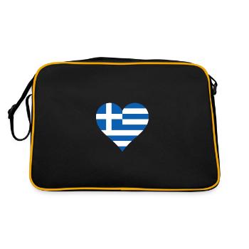 Grèce drapeau grec drapeau coeur - Sac Retro - noir/or - Dos