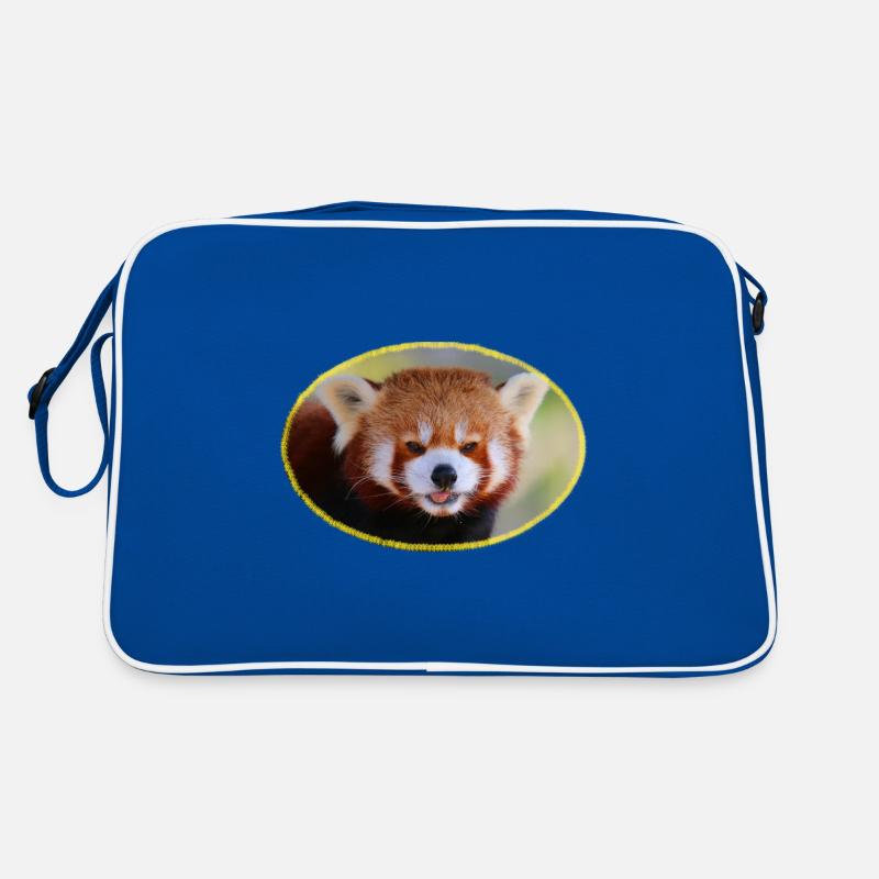 Regard de panda roux avec bordure jaune Sac Retro