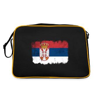 Drapeau de la Serbie - Sac Retro - noir/or - Dos