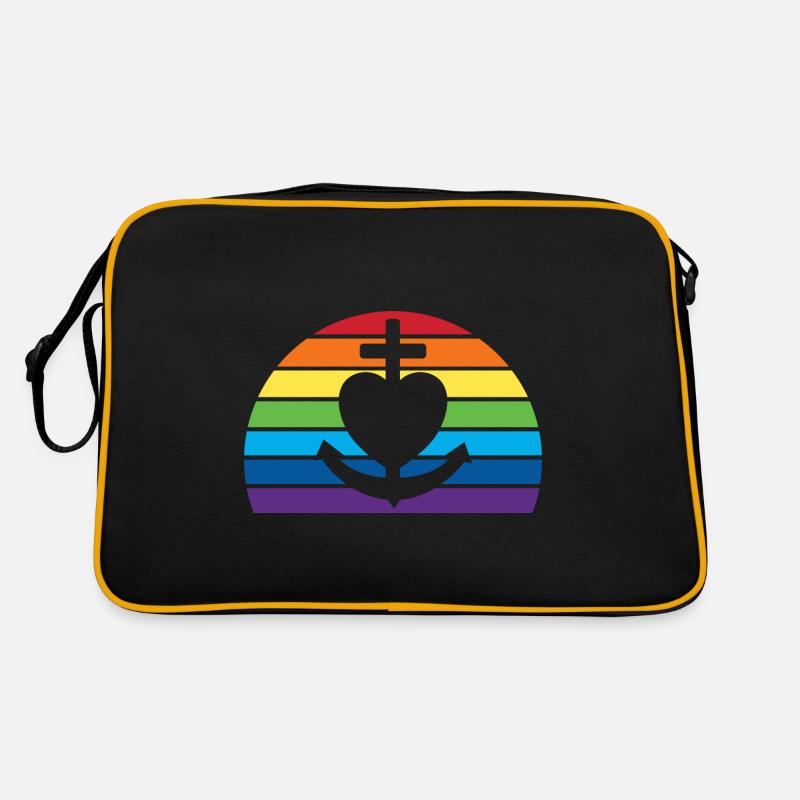 Glaube Liebe Hoffnung, Regenbogen retro sunset Retro Tasche