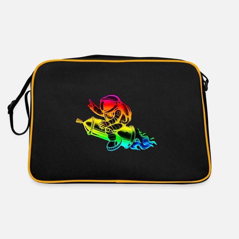Graffiti astronaut with spray can rocket Retro Bag