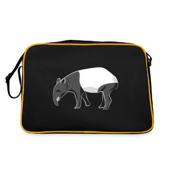 Tapir Zoo Animal - Retro Bag - black/gold - Back