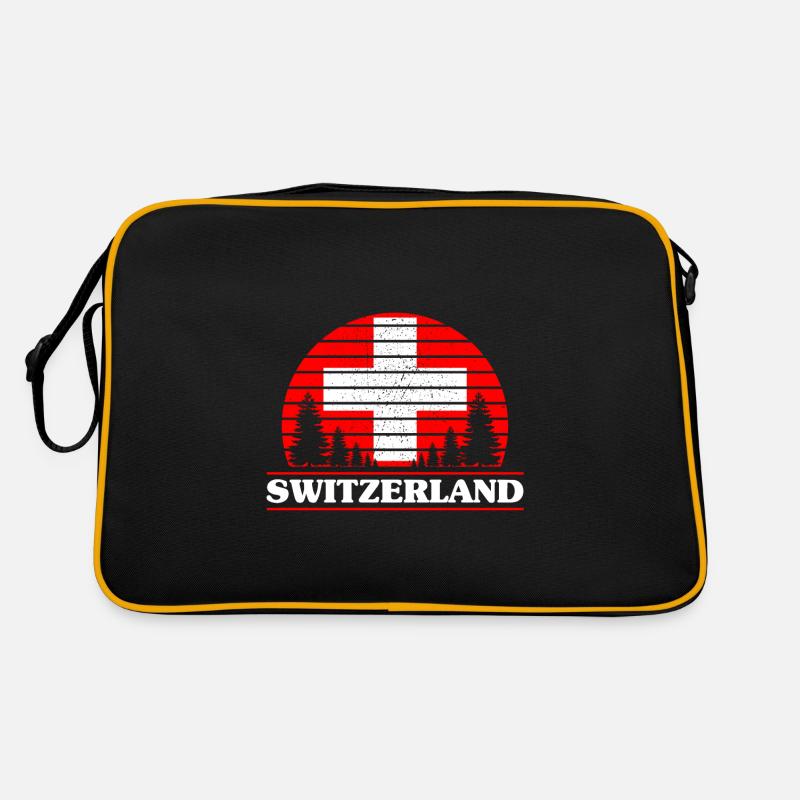 Schweiz - Retro Tasche - Schwarz/Gold