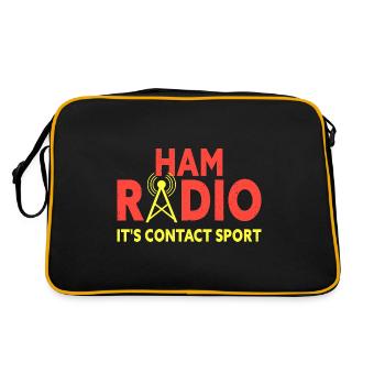 Ham Radio It's Contact Sport Funny Amateur Ham - Retro Bag - black/gold - Back