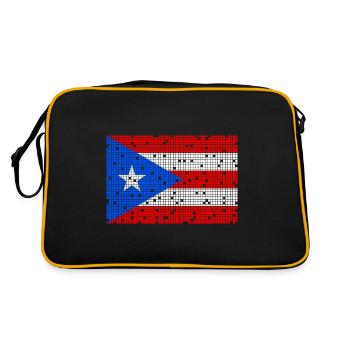 8bit Puerto Rico - Retro Tasche - Schwarz/Gold - Hinten