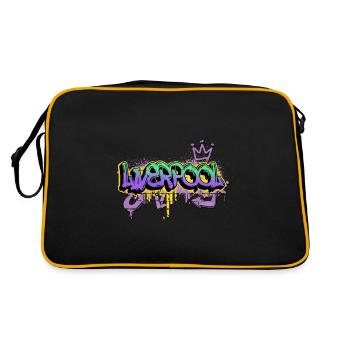 Liverpool Angleterre UK City Graffiti Spray Sprayer - Sac Retro - noir/or - Dos