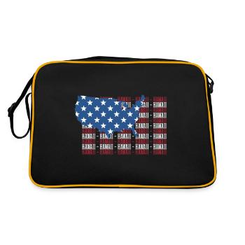American FLAG HAWAII city - Patriotic Gift - Retro Bag - black/gold - Back