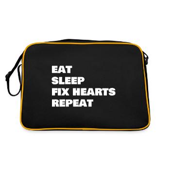 Eat Sleep Fix Hearts Repeart Funny Cardiology - Retro Bag - black/gold - Back