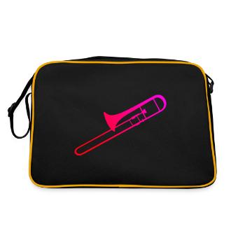 Femmes Tromboniste Trombone Trombonistes Hommes - Sac Retro - noir/or - Dos