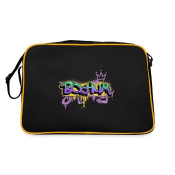 Bochum Deutschland Stadt Graffiti Spray Sprayer - Retro Tasche - Schwarz/Gold - Hinten