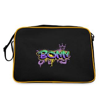 Bonn Deutschland Stadt Graffiti Spray Sprayer - Retro Tasche - Schwarz/Gold - Hinten