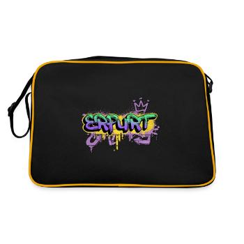 Erfurt Deutschland Stadt Graffiti Spray Sprayer - Retro Tasche - Schwarz/Gold - Hinten