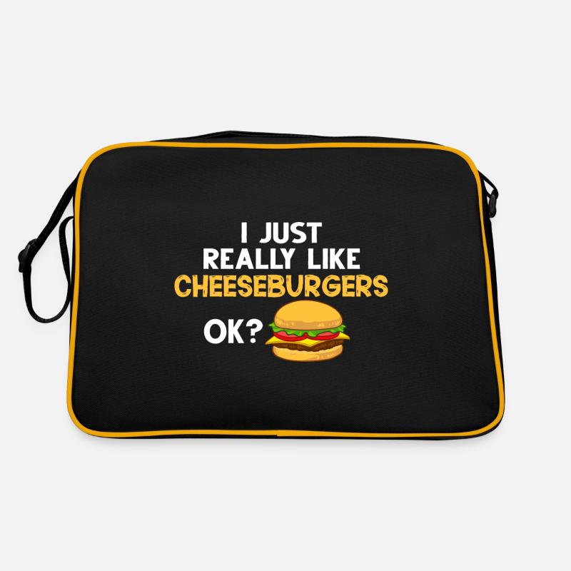 Cheeseburger Cheese Sandwich Hamburger - Sac Retro - noir/or