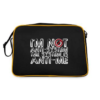 Anti-System Anti-Me Rebellious Statement Design - Retro Bag - black/gold - Back