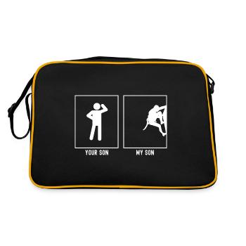 Your Son - My Son - Climbing Cliffside - Retro Bag - black/gold - Back