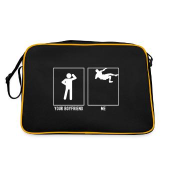 Dein Freund - Ich - Klettern Difficult - Retro Tasche - Schwarz/Gold - Hinten