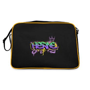 Herne Allemagne Ville Pulvérisateur de Graffiti - Sac Retro - noir/or - Dos