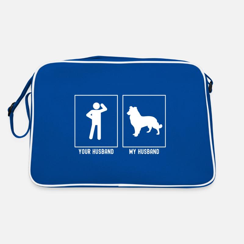 Ihr Ehemann - Mein Ehemann - Wartender Hund Retro Tasche