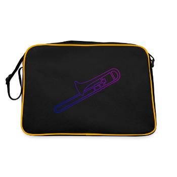 Trombone Jazz Femmes Trombone Tromboniste Jazz - Sac Retro - noir/or - Dos