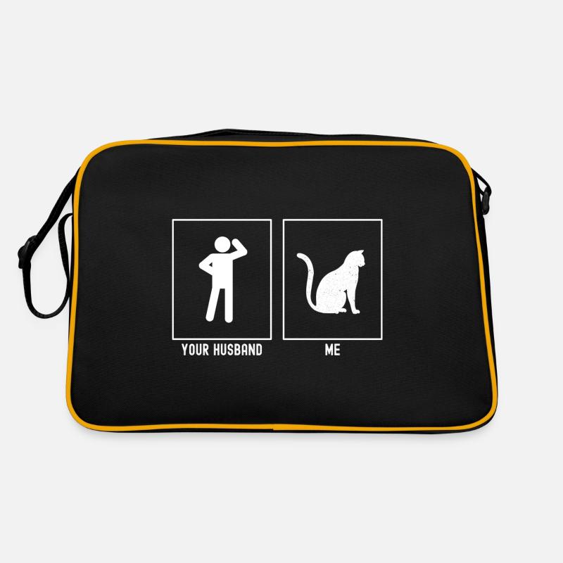 Ihr Ehemann - Ich - Katze Entworfen Retro Tasche