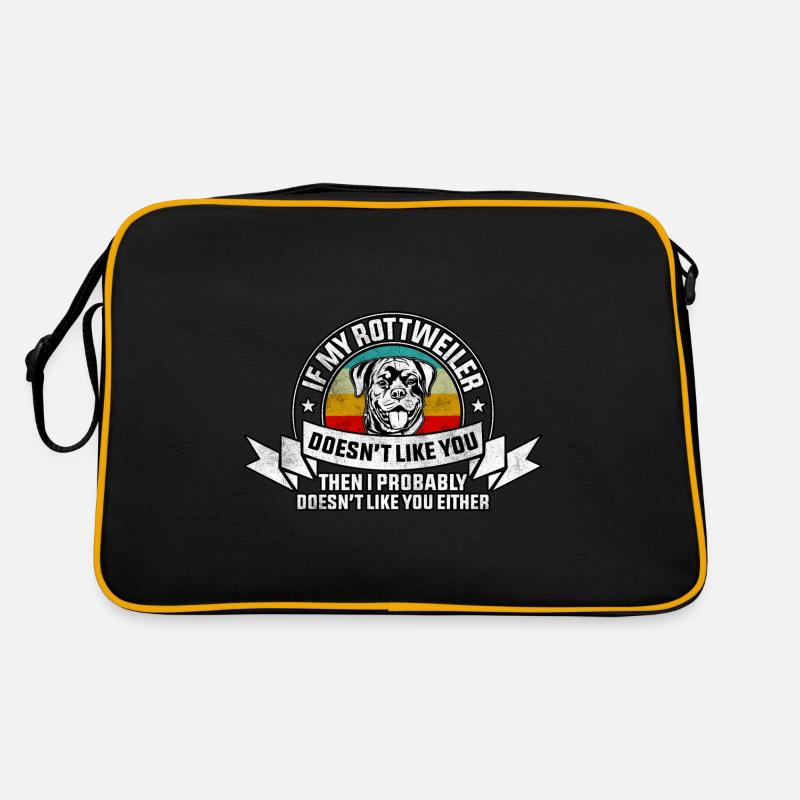 Si mon rottweiler drôle de dicton Sac Retro