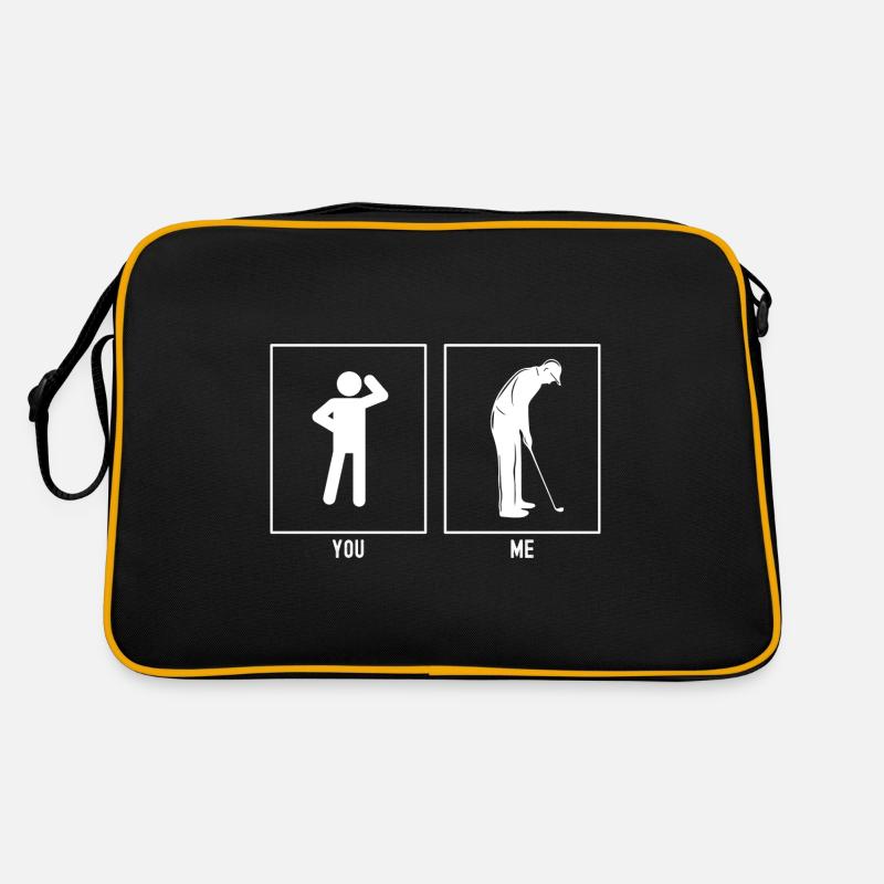 Sie - Ich - Golfspieler in Pose Retro Tasche