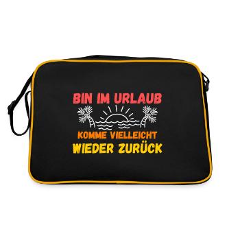 Sommerurlaub Urlauber Urlaub - Retro Tasche - Schwarz/Gold - Hinten