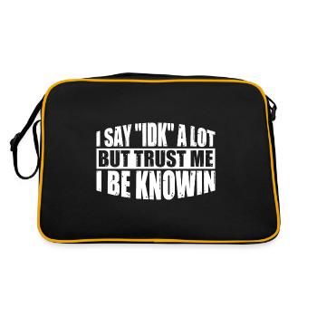 Je dis souvent « IDK » mais croyez-moi, je suis au couranten 34 - Sac Retro - noir/or - Dos