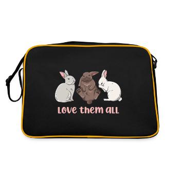 Cute rabbit design for bunny owners - Retro Bag - black/gold - Back