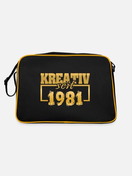 Artwork 1981 - Retro Tasche - Schwarz/Gold - Hinten