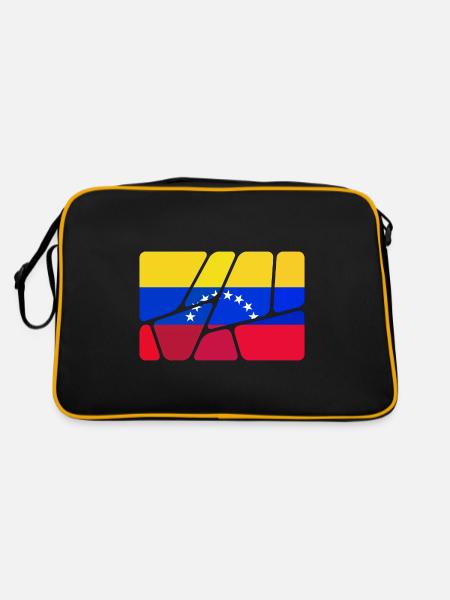 Venezuela Venezuela - Retro Tasche - Schwarz/Gold - Hinten